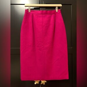 Priani Hot Pink Pencil Skirt, Women size 10, old money,wool and cashmere